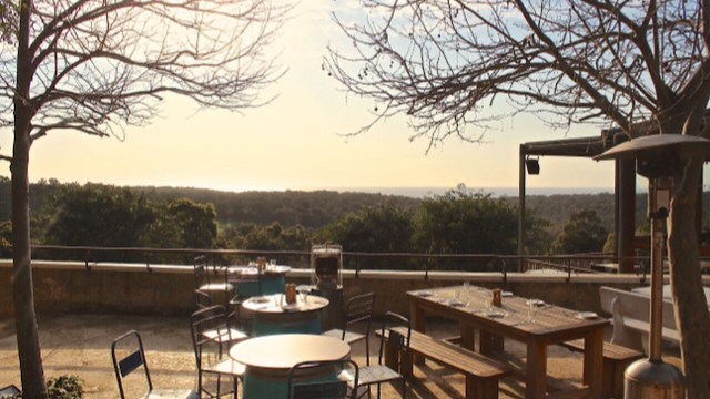 Wise Wines Courtyard over looking the sea, Dunsborough