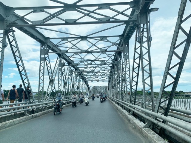 View from the back of the Electric buggy in Hue